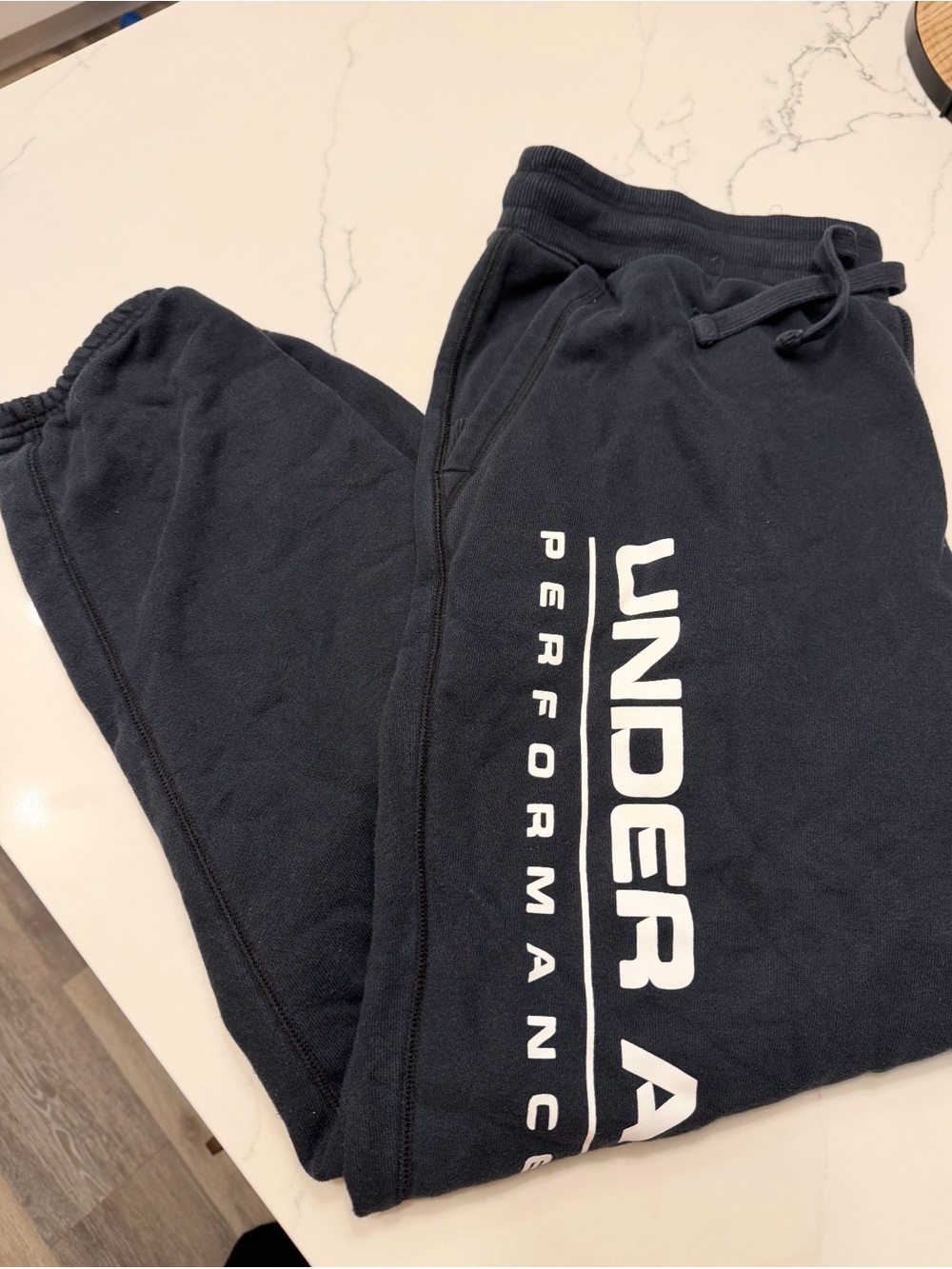 Under Armour Navy Logo Joggers with White Branding
